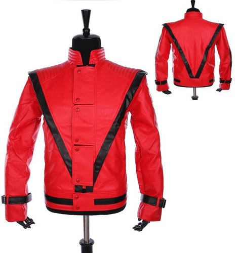 MJ Michael Jackson Red Jacket And Free Jean Glove