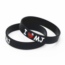 Load image into Gallery viewer, Black I Love MJ Michael Jackson Silicone Wristband
