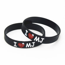 Load image into Gallery viewer, Black I Love MJ Michael Jackson Silicone Wristband