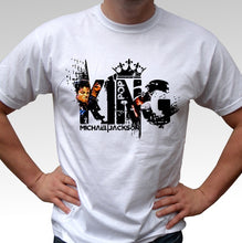Load image into Gallery viewer, Michael Jackson King Of Pop White T-shirt